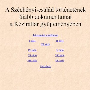 New documents on the history of the Széchényi family in the Manuscript Archives’ collection