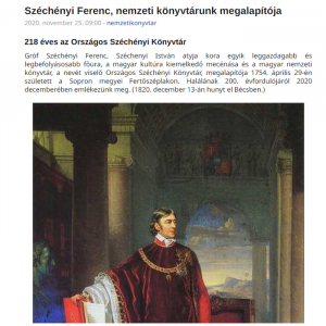 Széchényi Ferenc, nemzeti könyvtárunk megalapítója